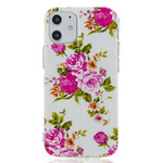 Kotelo iPhone 12 Kukkia Liberty Fluoresoiva