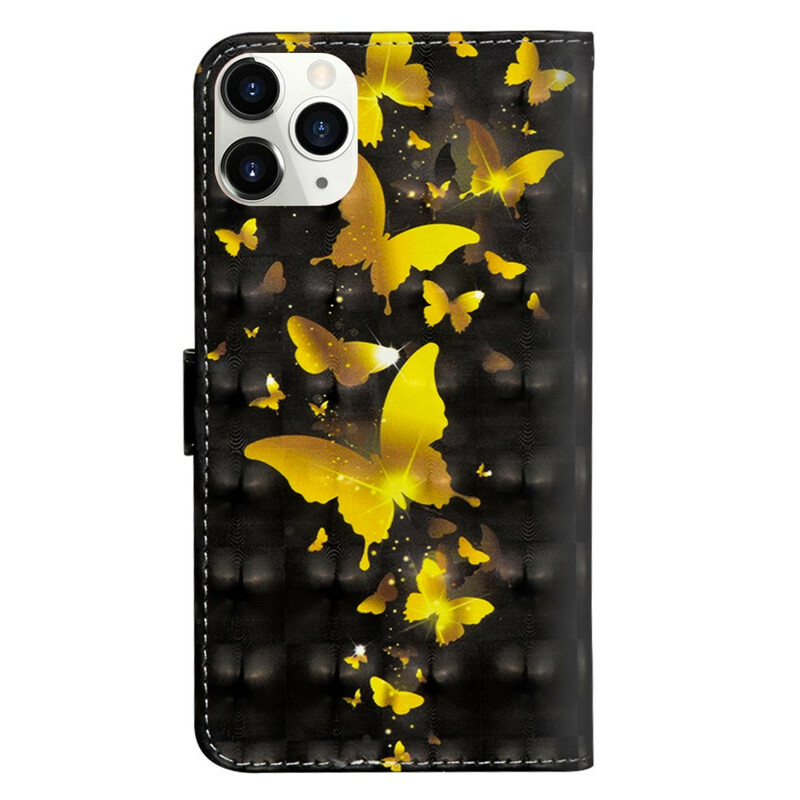 Kotelo iPhone 12 Keltaiset perhoset