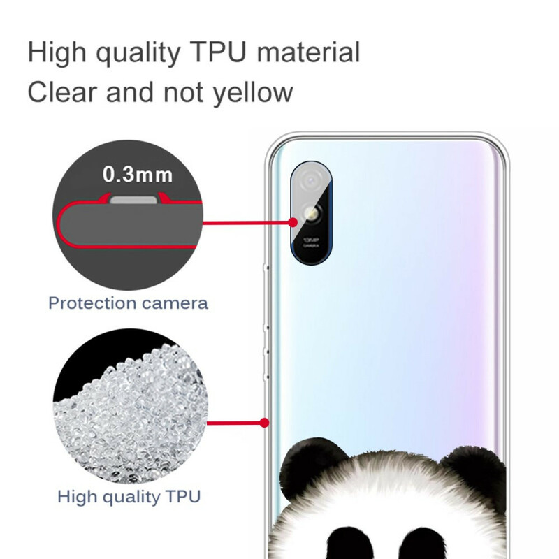 Xiaomi Redmi 9A läpinäkyvä Panda Case