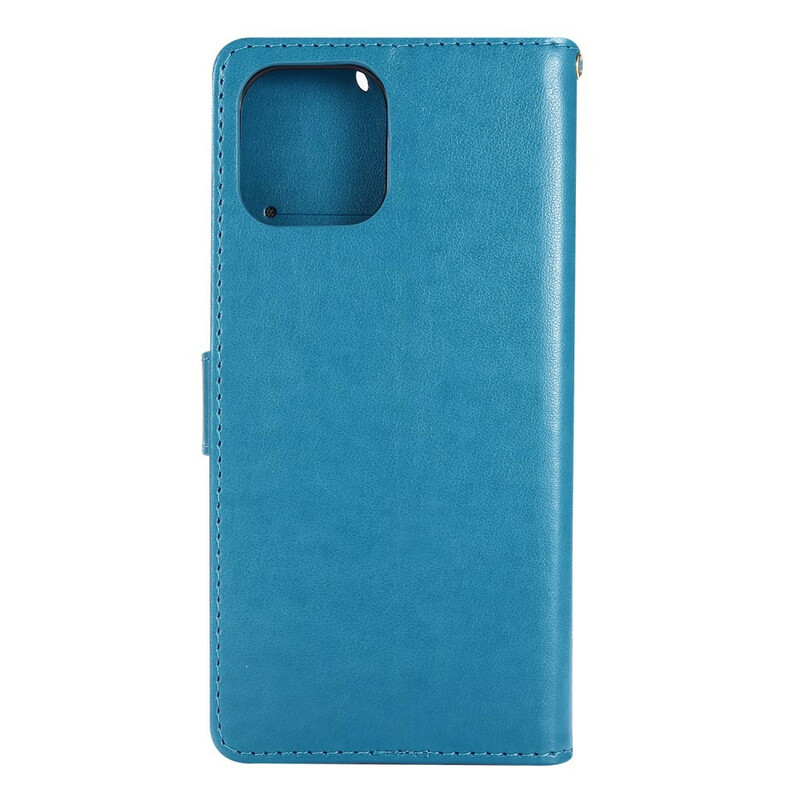 Kotelo iPhone 12 Pro Max Perhoset ja kukat Lanyard