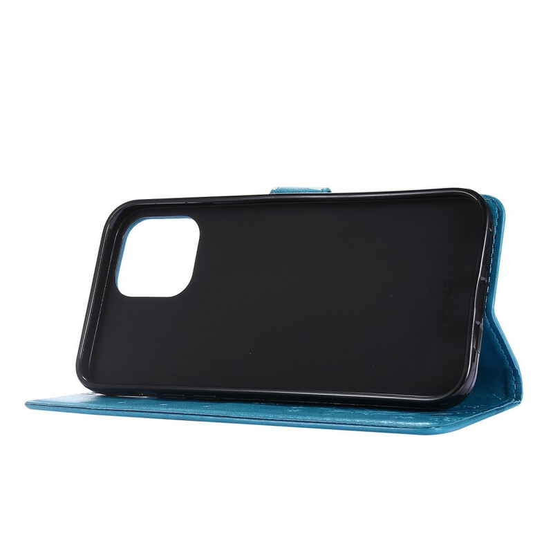 Kotelo iPhone 12 Pro Max Perhoset ja kukat Lanyard