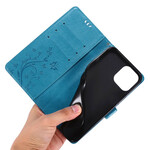 Kotelo iPhone 12 Pro Max Perhoset ja kukat Lanyard