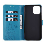 Kotelo iPhone 12 Pro Max Perhoset ja kukat Lanyard