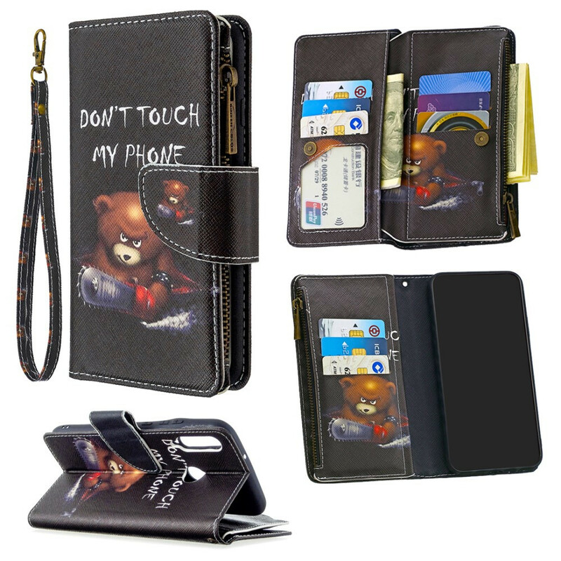 Huawei P40 Lite E / Y7p vetoketjullinen Pocket Bear Case
