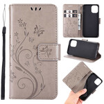 Kotelo iPhone 12 Perhoset ja kukat kaulanauha