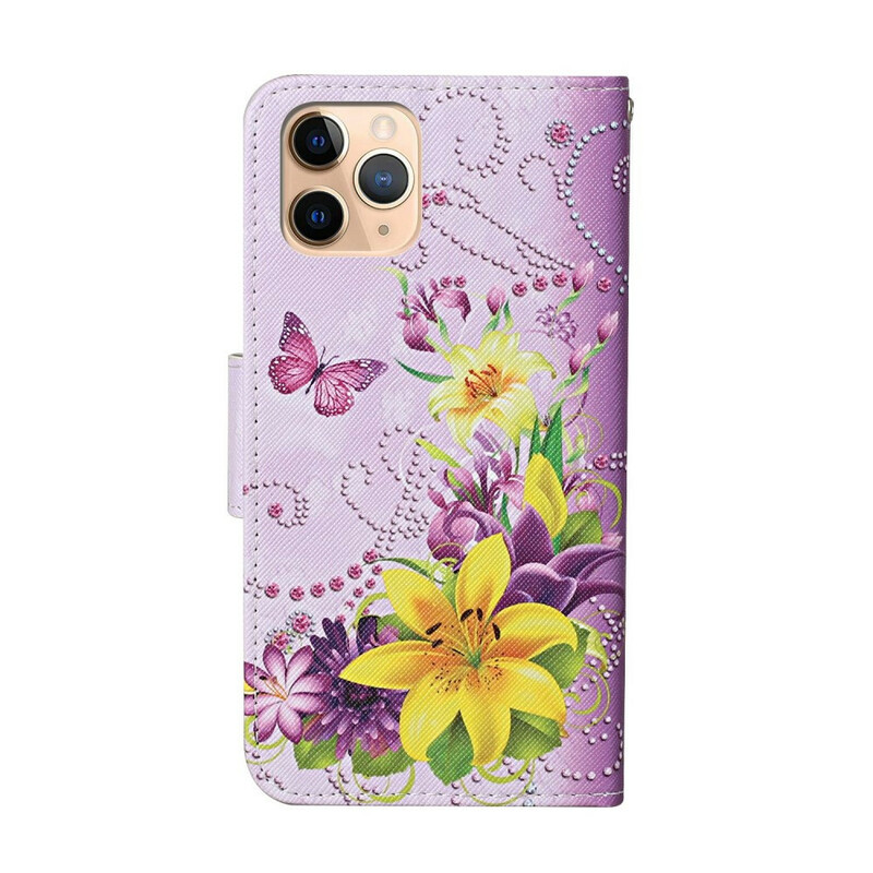 Kotelo iPhone 12 Pro Max Magistral kukkia hihnalla