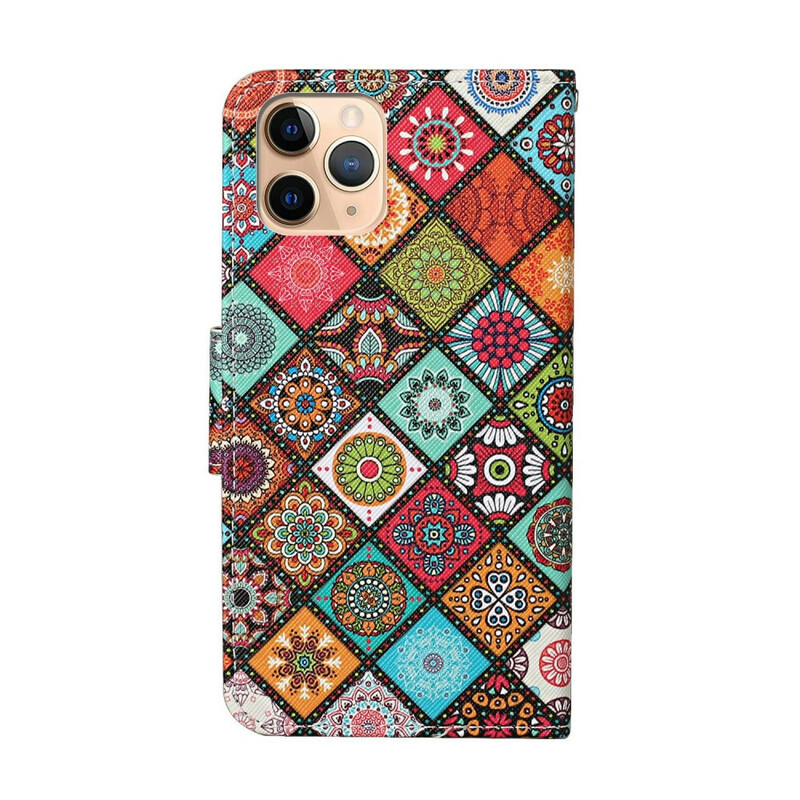 Kotelo iPhone 12 Pro Max Patchwork Mandalas kanssa hihna