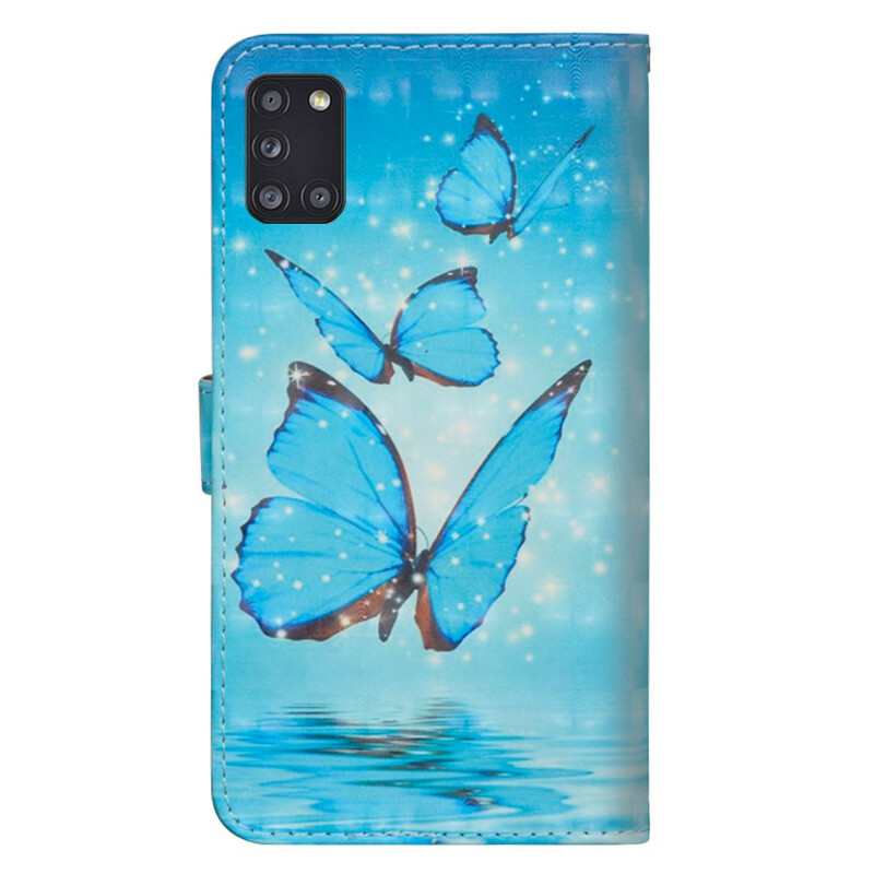 Samsung Galaxy A31 Case Flying Blue Perhoset