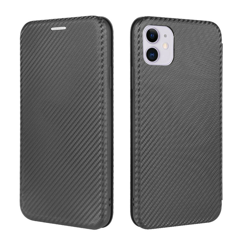 Flip Cover iPhone 12 Max / 12 Pro Carbon Fiber -suojus, hiilikuituinen