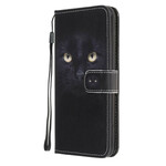 Samsung Galaxy A31 Musta kissa silmä hihna tapauksessa Samsung Galaxy A31 Musta kissa silmä hihna tapauksessa