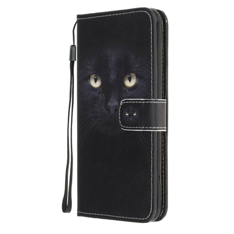 Samsung Galaxy A31 Musta kissa silmä hihna tapauksessa Samsung Galaxy A31 Musta kissa silmä hihna tapauksessa
