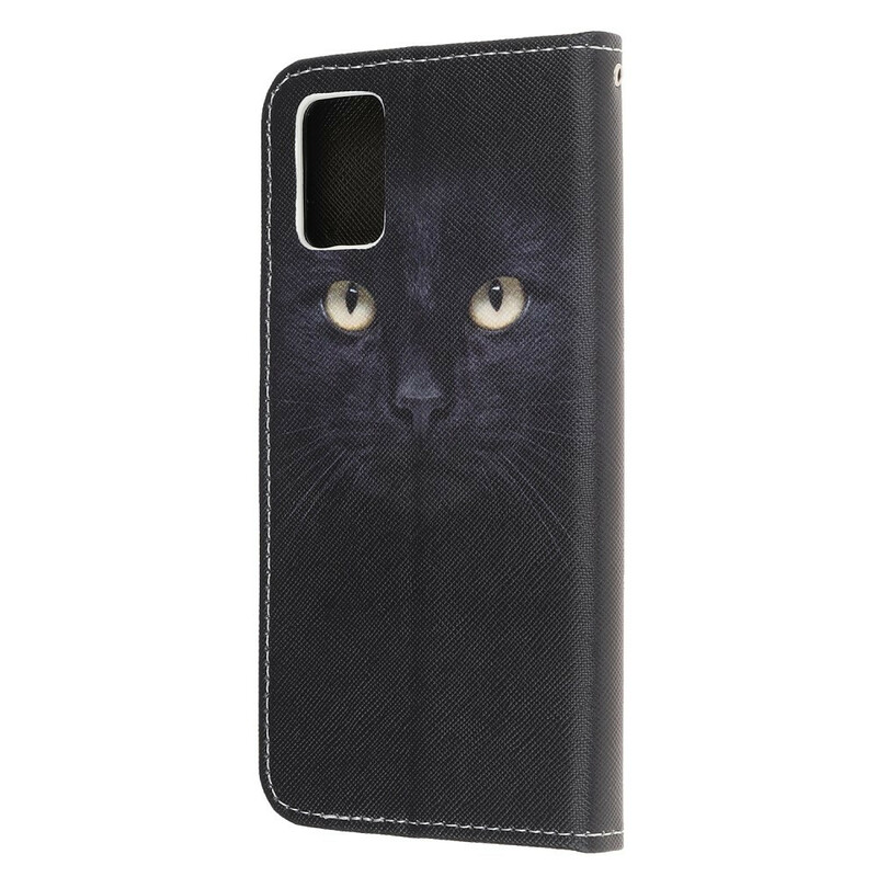 Samsung Galaxy A31 Musta kissa silmä hihna tapauksessa Samsung Galaxy A31 Musta kissa silmä hihna tapauksessa