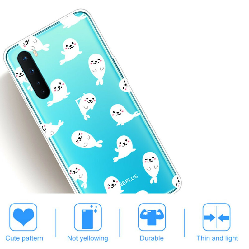 OnePlus North läpinäkyvä Sea Lion Case Fun