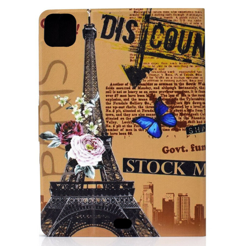 iPad Air 10.9" (2020) Kukkainen Eiffel-tornin kotelo