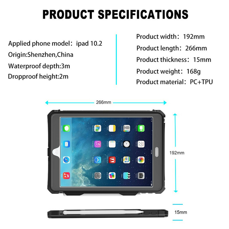 iPad 10.2" (2020) Kotelo (2019) Vedenpitävä