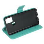 Samsung Galaxy M21 perhoset ja kukat hihna tapauksessa