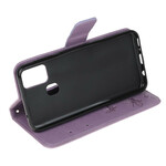 Samsung Galaxy M21 perhoset ja kukat hihna tapauksessa