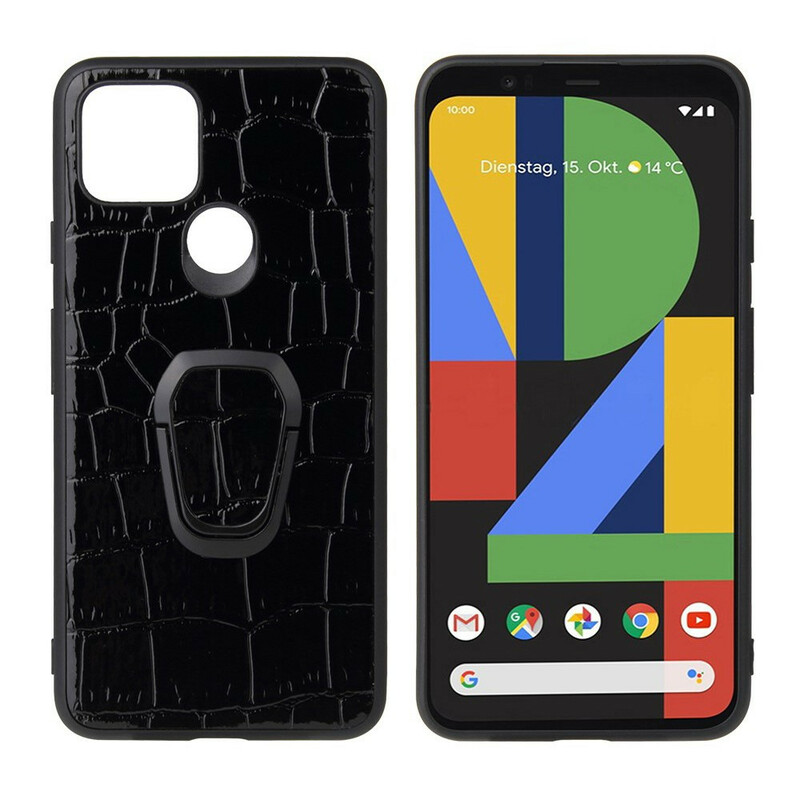 Google Pixel 5 kansi Krokotiili Style Ring jalusta