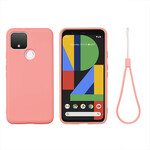 Google Pixel 4A 5G Case Neste Silikoni Design hihnalla