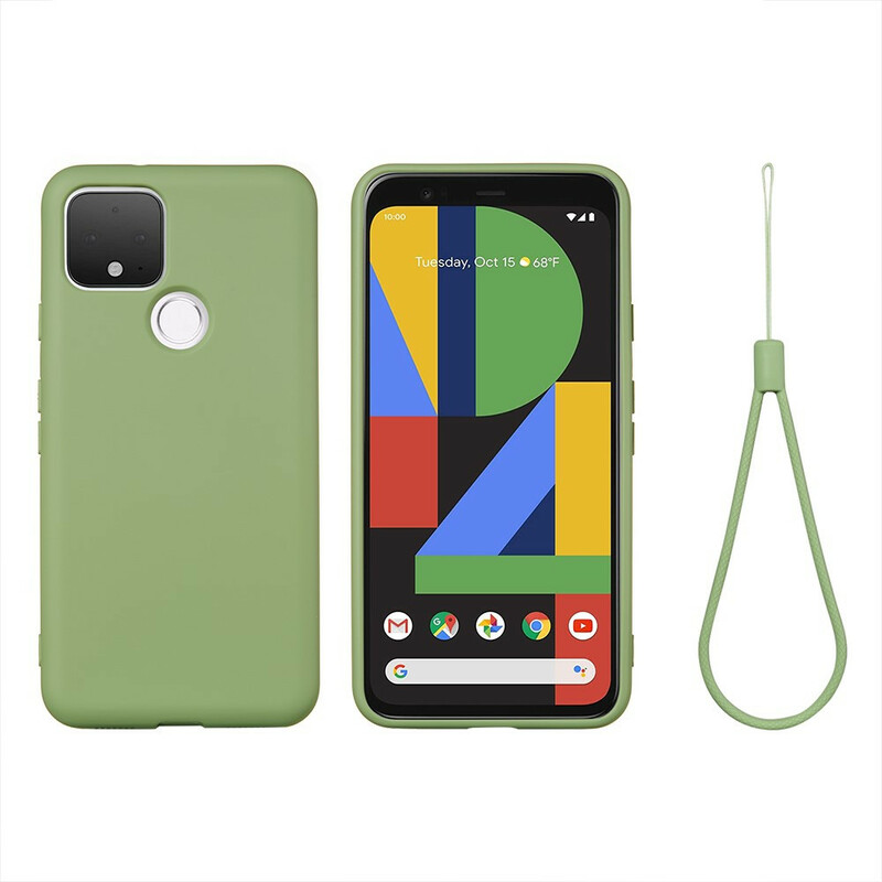 Google Pixel 4A 5G Case Neste Silikoni Design hihnalla