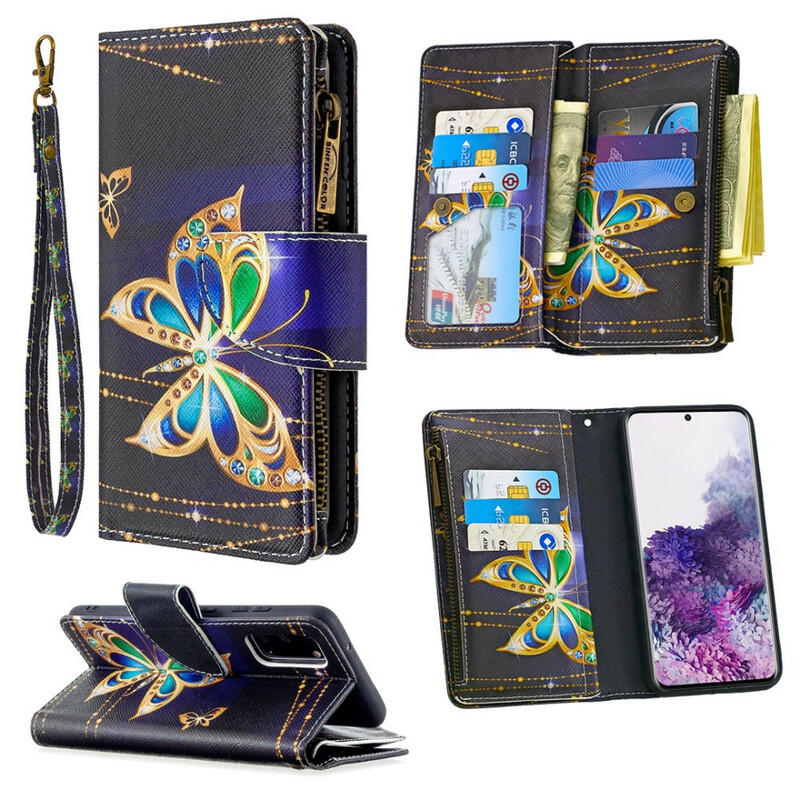 Samsung Galaxy S20 Asia Butterfly vetoketjullinen tasku