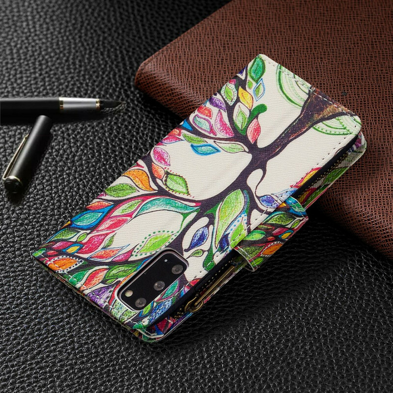 Samsung Galaxy S20 Asia vetoketjullinen tasku Tree