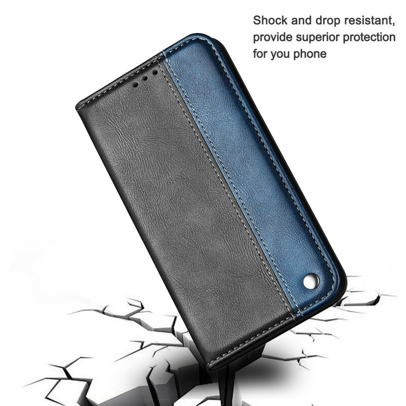 Flip Cover Samsung Galaxy S20 Ultra Kaksivärinen nahkatehoste Flip Cover Samsung Galaxy S20 Ultra Kaksivärinen nahkatehoste