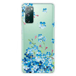 Samsung Galaxy S20 FE sininen kukka kotelo