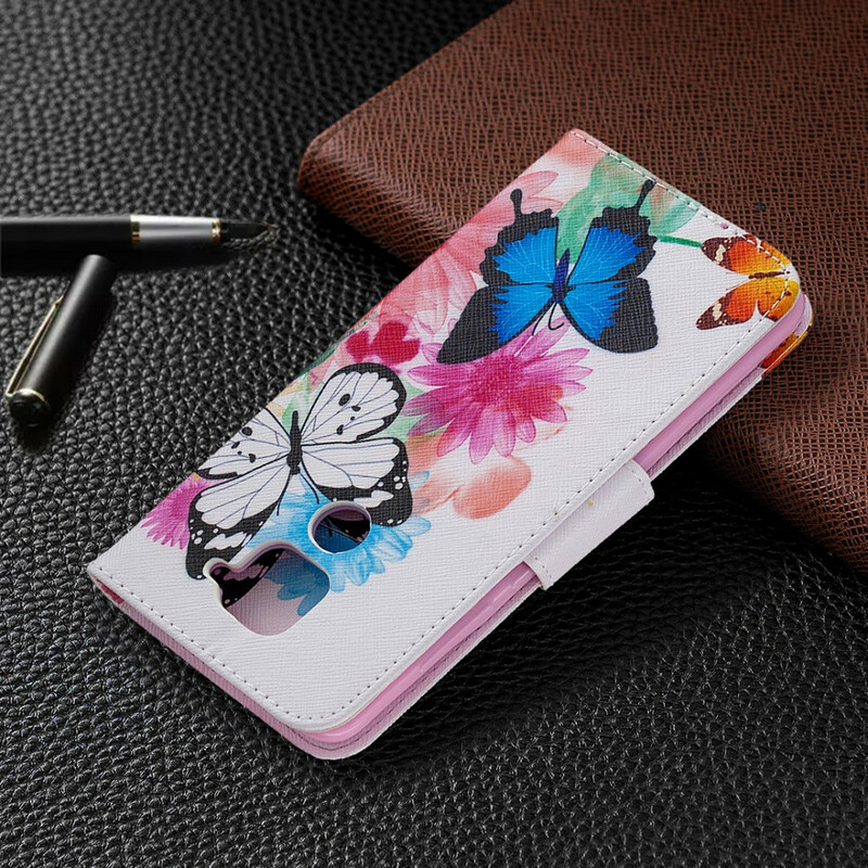 Xiaomi Redmi Note 9 Perhonen ja kukka maalattu asia