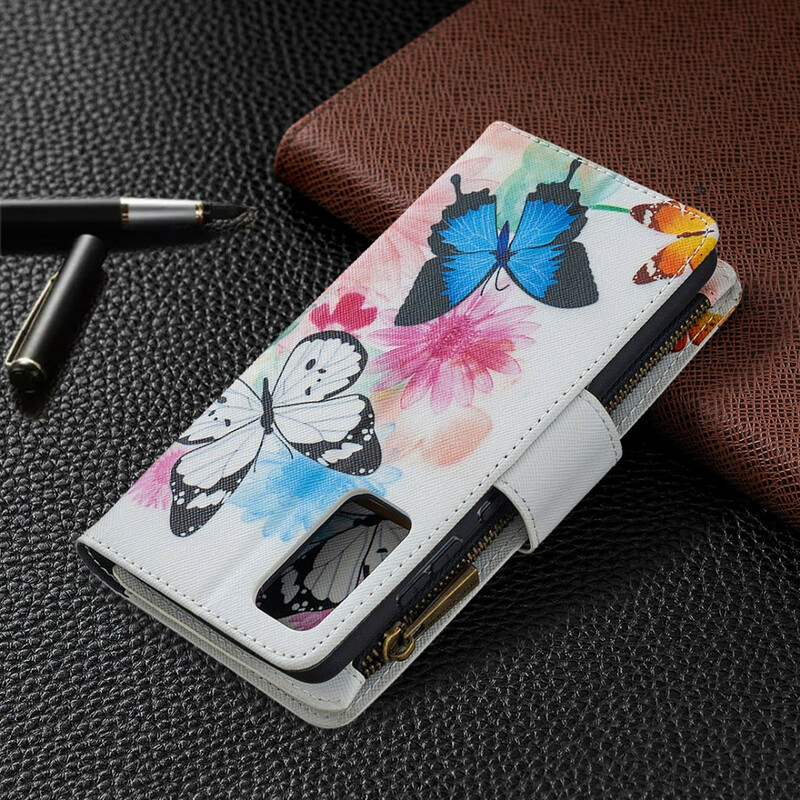 Samsung Galaxy S20 FE tapauksessa Butterfly vetoketjullinen tasku
