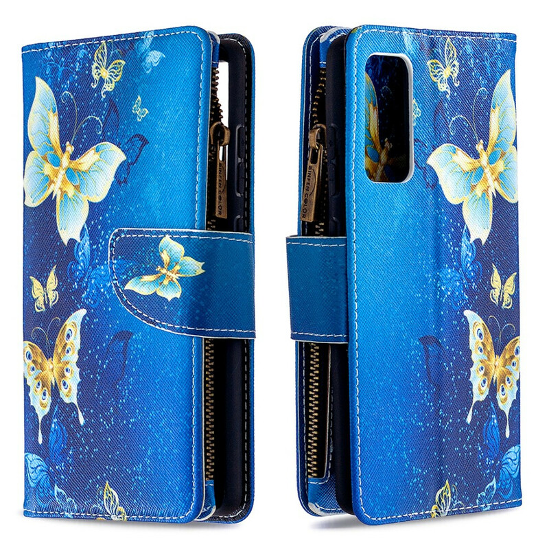 Samsung Galaxy S20 FE tapauksessa Butterfly vetoketjullinen tasku