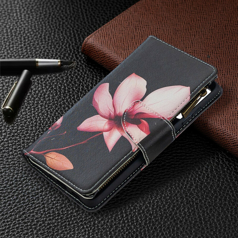 Samsung Galaxy S20 FE tapauksessa kukka vetoketjullinen tasku