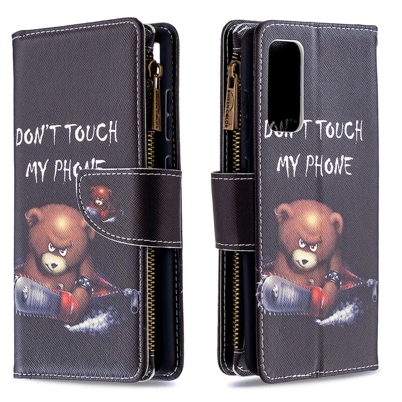 Samsung Galaxy S20 FE Case vetoketjullinen tasku Bear