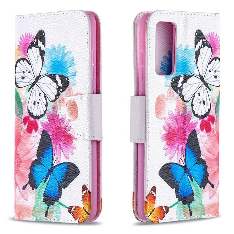 Samsung Galaxy S20 Kotelo FE Maalattu perhosia ja kukkia