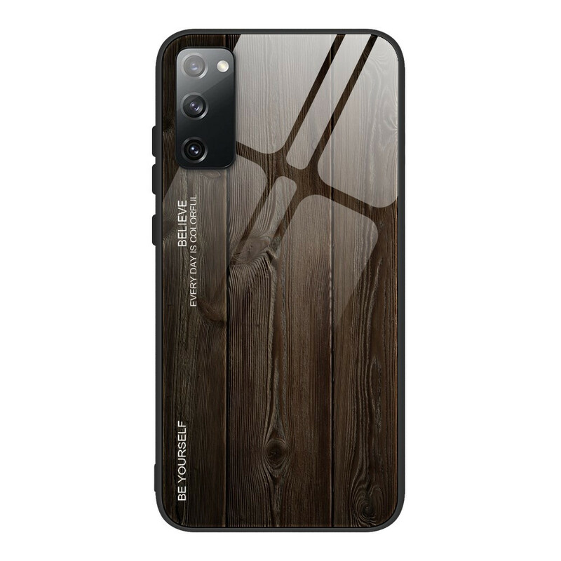 Samsung Galaxy S20 FE Kotelo karkaistu lasi Wood Design