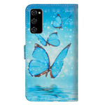 Samsung Galaxy S20 FE Kotelo Lentävä sininen perhoset