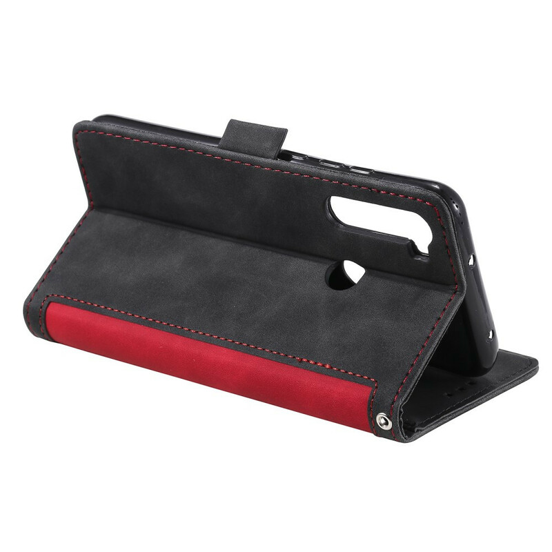 Xaiomi Redmi Note 8T Asia Kaksivärinen Faux Nahka Vahvistettu ääriviivat