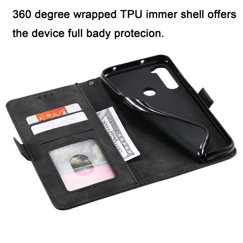 Xaiomi Redmi Note 8T Asia Kaksivärinen Faux Nahka Vahvistettu ääriviivat