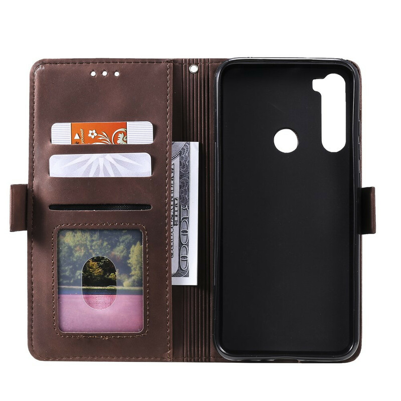 Xaiomi Redmi Note 8T Asia Kaksivärinen Faux Nahka Vahvistettu ääriviivat