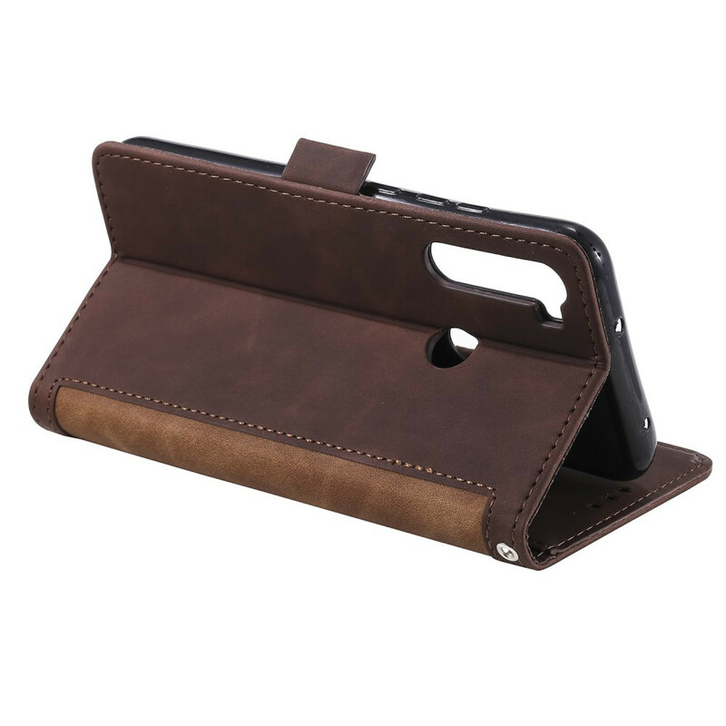 Xaiomi Redmi Note 8T Asia Kaksivärinen Faux Nahka Vahvistettu ääriviivat