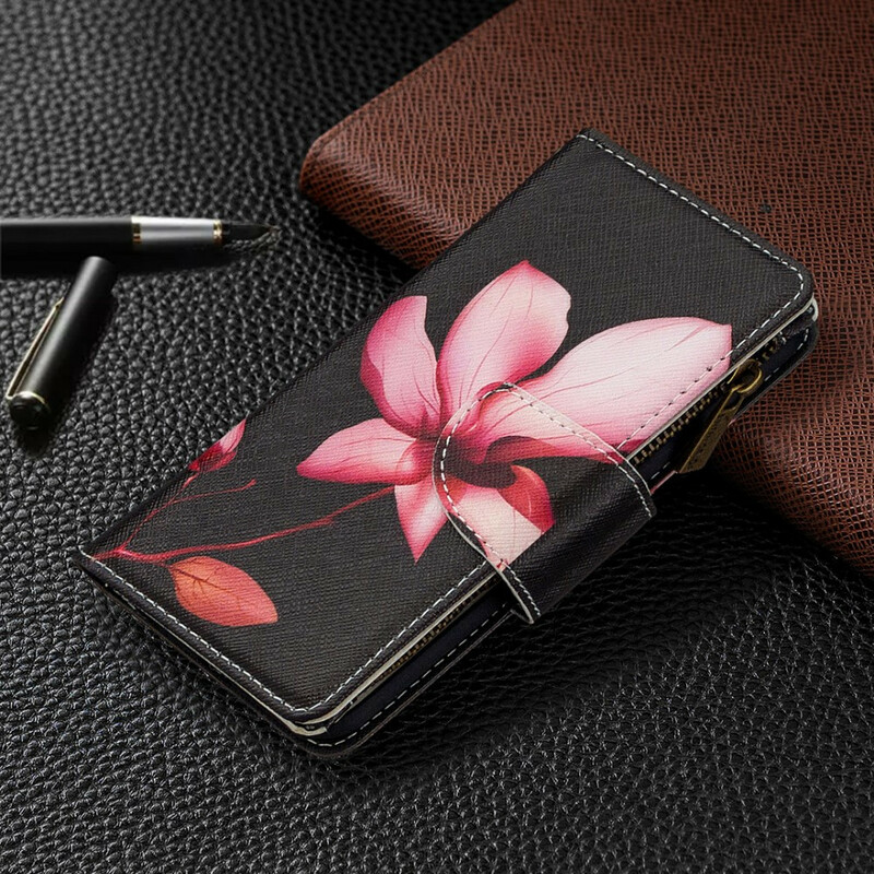 Huawei P Smart Case 2020 vetoketjullinen tasku kukka