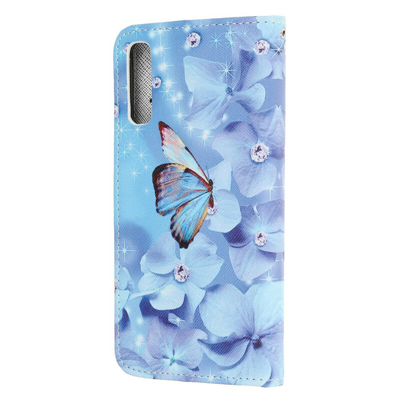 Kotelo Huawei P Smart S Diamond Butterflies hihnalla