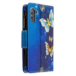Samsung Galaxy Note 10 vetoketjullinen tasku perhoset