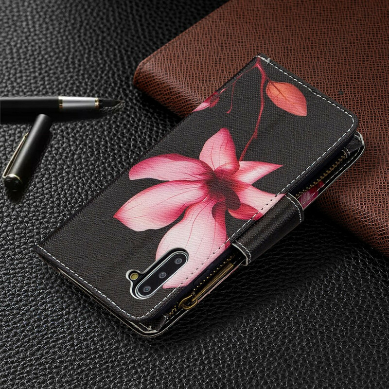 Samsung Galaxy Note 10 vetoketjullinen tasku Kukka