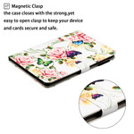 Samsung Galaxy Tab A 8.0 (2019) Kotelo Perhoset kukkien päällä