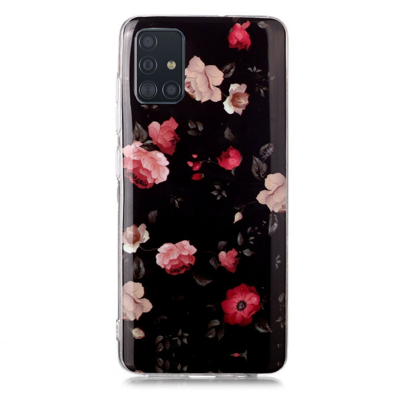 Samsung Galaxy A51 Kotelo Floralies Sarja Fluorescent