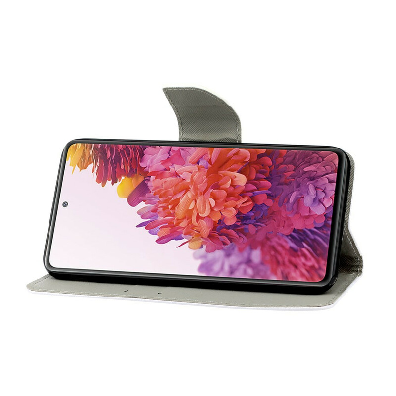 Samsung Galaxy S20 FE Kotelo värilliset kukat hihnalla