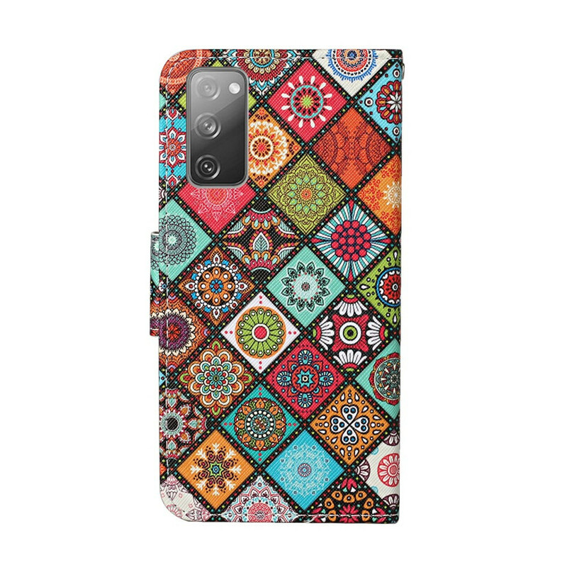 Samsung Galaxy S20 FE Patchwork Mandalas Kotelo hihnalla