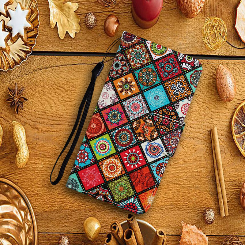 Samsung Galaxy S20 FE Patchwork Mandalas Kotelo hihnalla