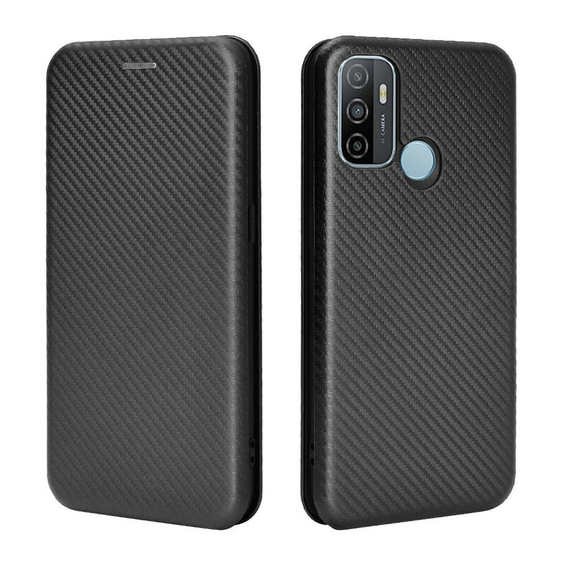 Flip Cover Oppo A53 silikoni hiilikuitu värillinen